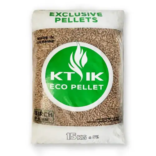 Ktik exclusive pellets birch Březové pelety A1 KTIK – certifikované pelety do kotle a kamen 15kg